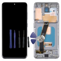 Ecran LCD pour Samsung Galaxy S20 4G, SM-G980F, SM-G980F/DS Avec Châssis noir( ne prenant pas en charge l'identification des empreintes digitales)