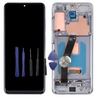 Ecran LCD pour Samsung Galaxy S20 5G, SM-G981F, SM-G981B Avec Châssis Argent( ne prenant pas en charge l'identification des empreintes digitales)